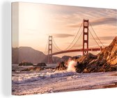 Golden Gate Bridge en toile 30x20 cm - petit - impression photo sur toile peinture Décoration murale salon / chambre à coucher) / Villes Peintures Toile