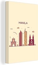 Canvas Schilderij Manila - Filipijnen - Skyline - 80x120 cm - Wanddecoratie