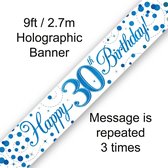Oaktree - Banner Happy 30 Birthday Blue Holographic