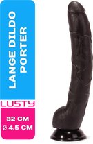 Lusty Lange Dildo Porter 32 cm - Realistische Dildo - Met Zuignap - Met Balzak - Natuurlijke Dildo - Seksspeeltjes - Sex Toys