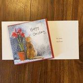 Cartes de Noël Alex Clark ~ Chat avec fleur