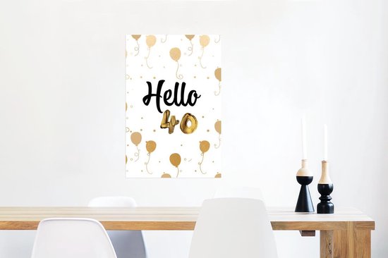 Poster 60x90 cm - Jubileum - Quote - Ballonnen - Posters - Kamer decoratie - Wanddecoratie woonkamer - Muurdecoratie slaapkamer