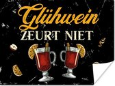 Poster Glühwein - Glazen - Fruit - 40x30 cm - Cadeau voor vrouw - Vaderdag cadeau - Geschenk - Cadeautje voor hem - Tip - Mannen