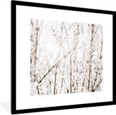 Fotolijst incl. Poster - Winter - Takken - IJs - 40x40 cm - Posterlijst - Kerstmis Decoratie - Kerstversiering - Kerstdecoratie Woonkamer - Kerstversiering - Kerstdecoratie voor binnen - Kerstmis