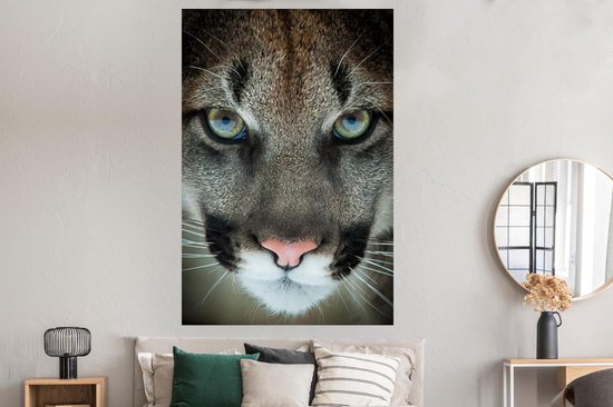 Poster Cougar gros plan 120x180 cm - Tirage photo sur Poster (décoration murale salon / chambre) / Poster Animaux XXL / Groot format!