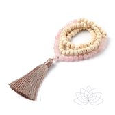 Kralen AQUAMARIJN Mala Armband / Ketting Vrouwen / Mannen - Boeddhisme - Yoga - Meditatie - Boeddha - Buddha - Kralenketting - Rozenkrans