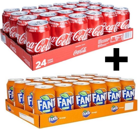 Coca Cola Blikjes 24 stuks 33cl EU + Fanta Blikjes 24 stuks 33cl EU |  bol.com