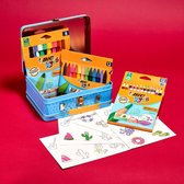 BIC Kids Memory-spel Reisdoos: Kleurpotloden, Potloden, Viltstiften, Memory-spel met 32 Stukken - Diverse Kleuren, Doos van 64 Stuks