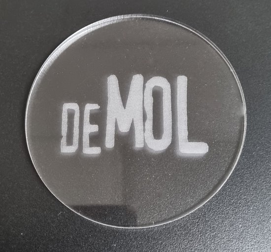 Wie is de mol, Transparante vrijstelling, Verzamelen, Plexiglas, Transparant, 8 cm bol Wie is de mol, Transparante vrijstelling, Verzamelen, Plexiglas, Transparant, 8 cm bol