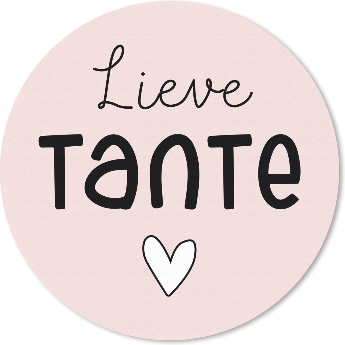 Muismat rond 30x30 cm - Mousepad Tante - Roze - Pastel - Ronde muismatten