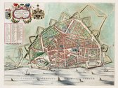 Poster Historische Oude Kaart Nijmegen 30x40 - Stadsplattegrond - Gelderland - 1649  Plattegrond