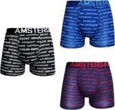 Heren boxershort 3 pack met woordjesprint XL