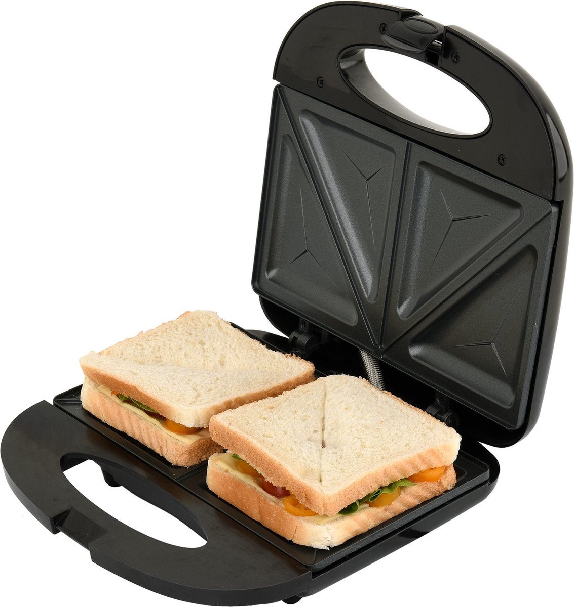 Lund professional sandwich maker tosti ijzer tosti apparaat klassiek model voor 2 tosti's 750W zwart zilver