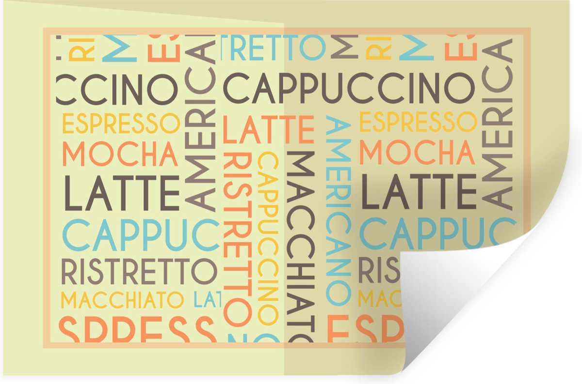 Muurstickers - Sticker Folie - "Espresso, latte, cappuccino" - Koffie - Spreuken - Quotes 
