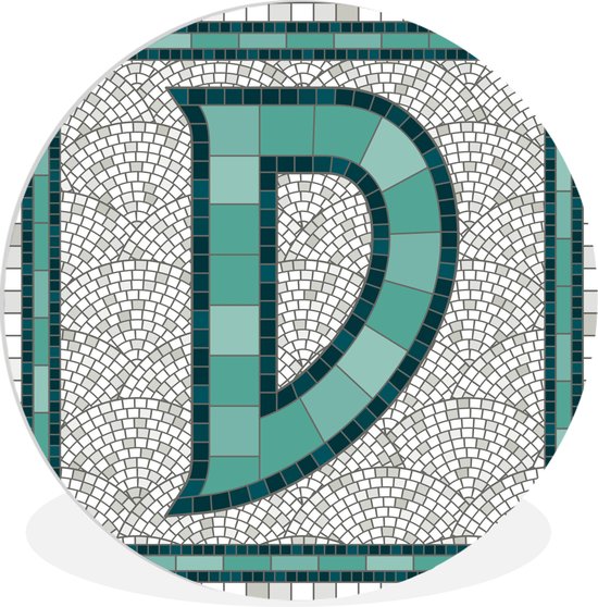 Une illustration d'un carreau avec la lettre D Assiette en plastique cercle mural ⌀ 140 cm