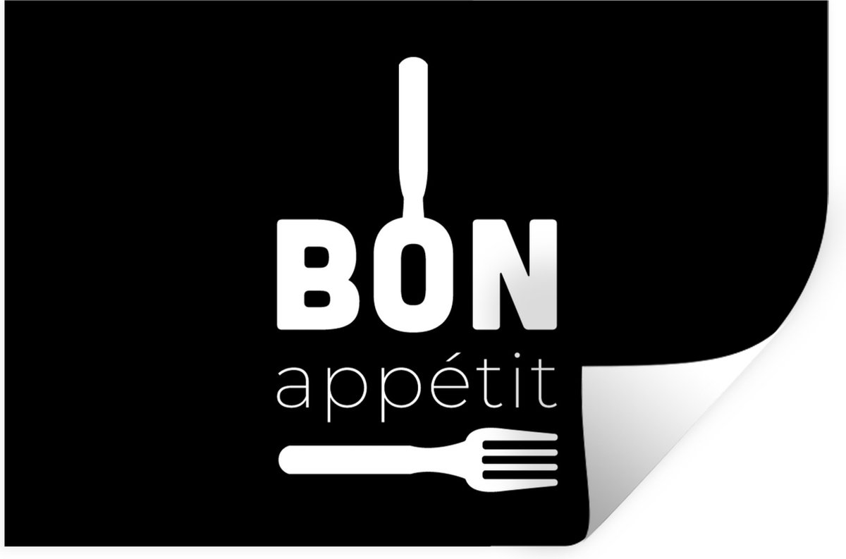 Muurstickers - Sticker Folie - Quotes - Spreuken - Bon appétit - Keuken - 60x40 cm - Plakf
