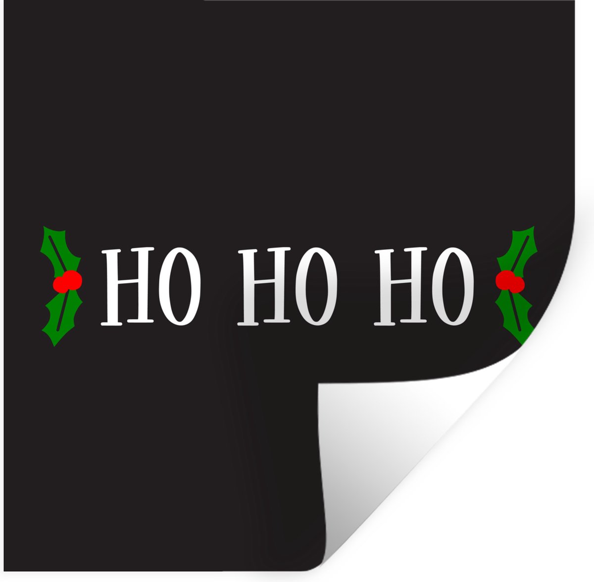 Muurstickers - Sticker Folie - Kerst quote "Ho ho ho" tegen een zwarte achtergrond - 50x50