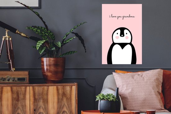 Stickers muraux - Film autocollant - Cadeau pour grand-mère pour la fête des mères je t'aime grand-mère rose - 40x60 cm - Film adhésif - Stickers muraux Chambre d'enfant - Papier peint autocollant