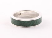 Zilveren ring met jade - maat 19