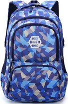 Blue Tone Diamond Pattern-rugzak - Waterdichte rugzak voor heren, dames en kinderen - Studentenrugzak met grote capaciteit - Schoolrugzak.