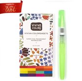 Viviva Coloursheets met 16 kleuren en Waterpenseel met reservoir