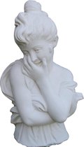 Tuinbeeld vrouw borstbeeld (Wit)- decoratie voor binnen/buiten - beton