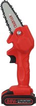 Gardone Mini Kettingzaag Rood - Accu Kettingzaag - Draagbaar Gereedschap - Mini Kettingzagen - Handzaam & Draagbaar