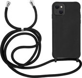 iPhone 13 Mini hoesje met koord zwart siliconen case