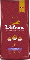 Delcon Hondenvoer - High Premium Hondenbrokken - 12kg - Adult Regular Plus - Rijk aan Kip - Hondenvoeding voor Actieve Honden