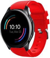 Siliconen Smartwatch bandje - Geschikt voor  OnePlus Watch siliconen bandje - rood - Strap-it Horlogeband / Polsband / Armband