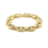 ICYBOY 18K Massieve Cuban Heren en Vrouwen Armband Verguld Goud [GOLD-PLATED] [ICED OUT] - Chain Pig Nose Bracelet