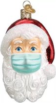 Kersthanger -  kerstman mondmasker - trend 2022 - corona kerstbal - kerstballen - corona kersthanger