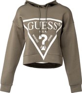 Guess Alisa Hooded Sweatshirt Dames Trui - Donkergroen - Maat XL