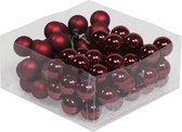 Oneiro's luxe kerstballen Bordeaux - SET VAN 72 - ø3 cm - kerstbal - luxe verpakking – kerstcollectie – kerstdecoratie – kerstboomhanger – kerstversiering