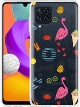 Hoesje Geschikt voor Samsung Galaxy M22 Summer Flamingo