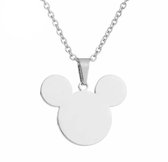 SALE - Kinderketting – Staal – Zilverkleurig – Mickey - Cadeau voor kind