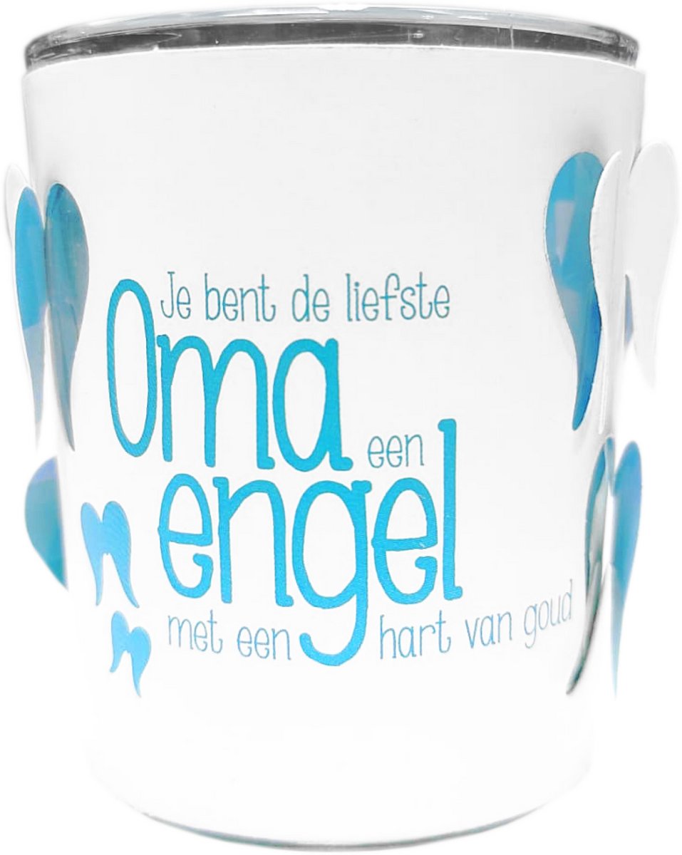 Stralend lichtje - Waxinelichtje met houder - Oma engel