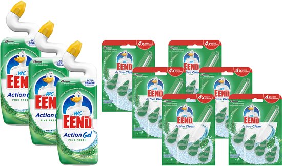 Wc Eend Action gel 3x 750ml + 6x WC blokjes dennengeur | bol.com