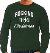 Rocking this Christmas foute Kersttrui - groen - heren - Rock kerstsweaters / Kerst outfit S