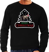 Dieren kersttrui beer zwart heren - Foute beren kerstsweater - Kerst outfit dieren liefhebber 2XL