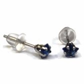Aramat jewels ® - Zirkonia zweerknopjes ster 4mm oorbellen donker blauw chirurgisch staal