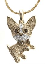 Bijoux by Ive - Ketting met Chihuahua hanger - 27mm x  17mm