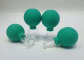 Vitado - professionele massage glas cup voor cupping - 4 delige cupset - voor gezicht en lichaam kleur Groen