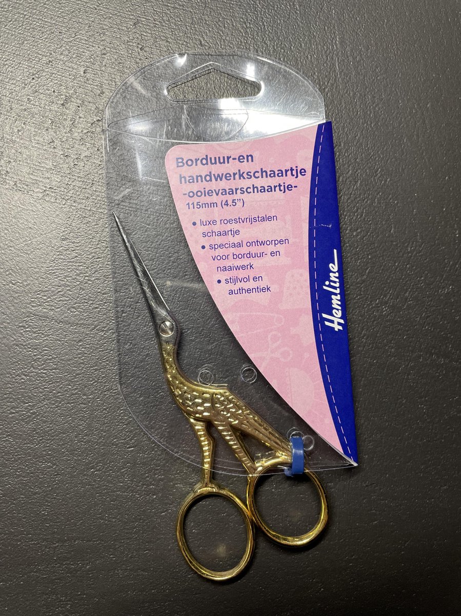 Hemline - Borduur-en handwerkschaartje - 115mm - Ooievaarschaartje