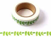 Washi Tape - groene blaadjes | 15mm x 10m.