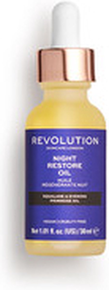 Makeup Revolution - Skincare Night Restore Oil Squalana And Evening Primrose Oil - Moisturizing Serum In Oil For The Night