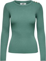 Jacqueline de Yong Trui Jdyplum L/s O-neck Button Pullover Knt 15247472 Sagebrush Green Dames Maat - XL