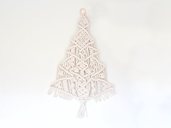 Kerstboom - Macramé wandkleed - Groot - Wandkerstboom - Platte kerstboom - Handgemaakt in NL