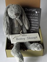 Minibox rabbit richie Grey- kraamcadeau - cadeau zwangerschap - baby