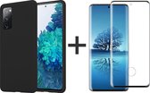 Samsung S20 Plus Hoesje - Samsung galaxy S20 Plus hoesje zwart siliconen case hoes cover hoesjes - Full Cover - 1x Samsung S20 Plus screenprotector